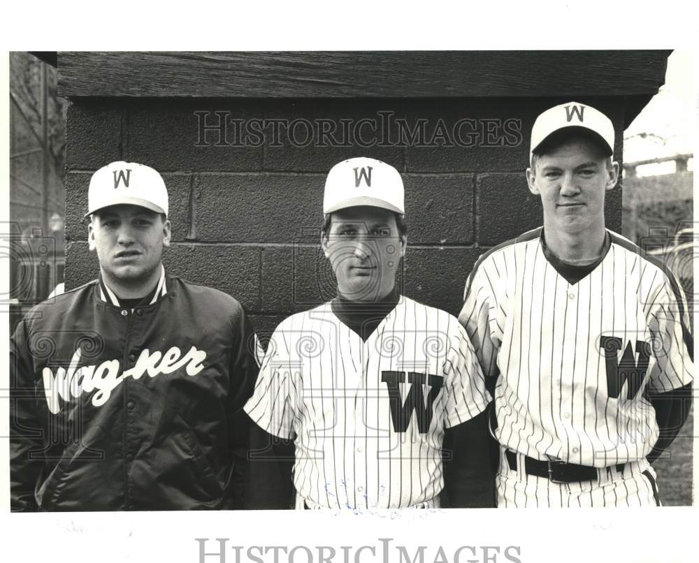 Press Photo Wagner College Baseball Players O&#39;Neill, Weber and Dominic - Historic Images
