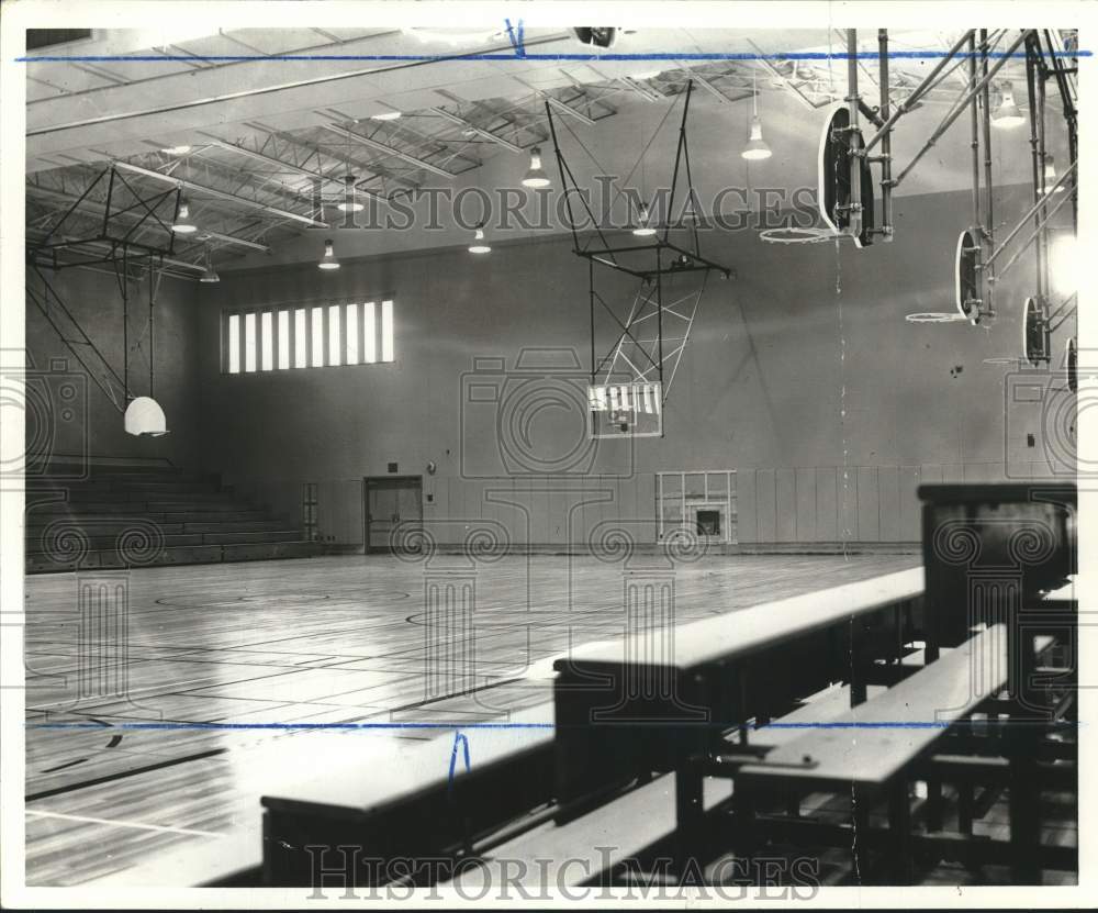 1967 Press Photo View of an indoor basketball court - sia24257 - Historic Images