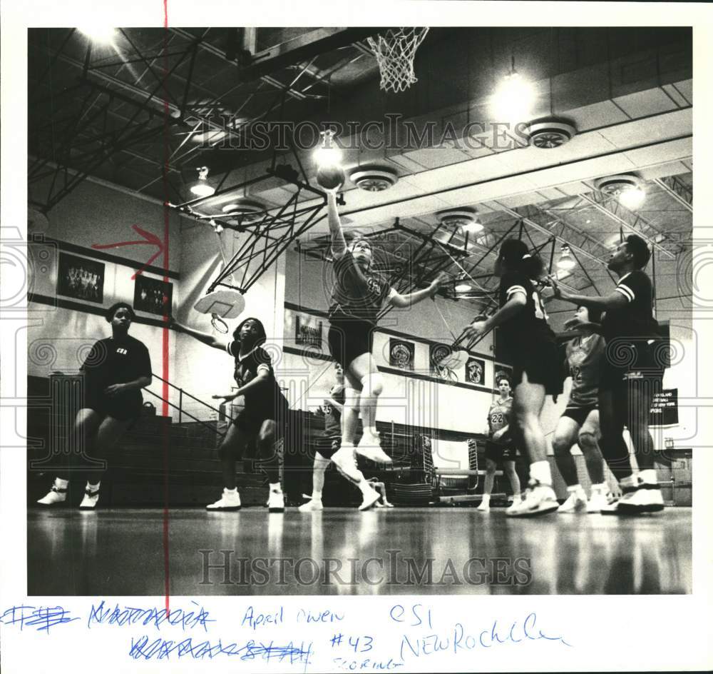 Press Photo College of Staten Island basketball plays College of New Rochelle - Historic Images