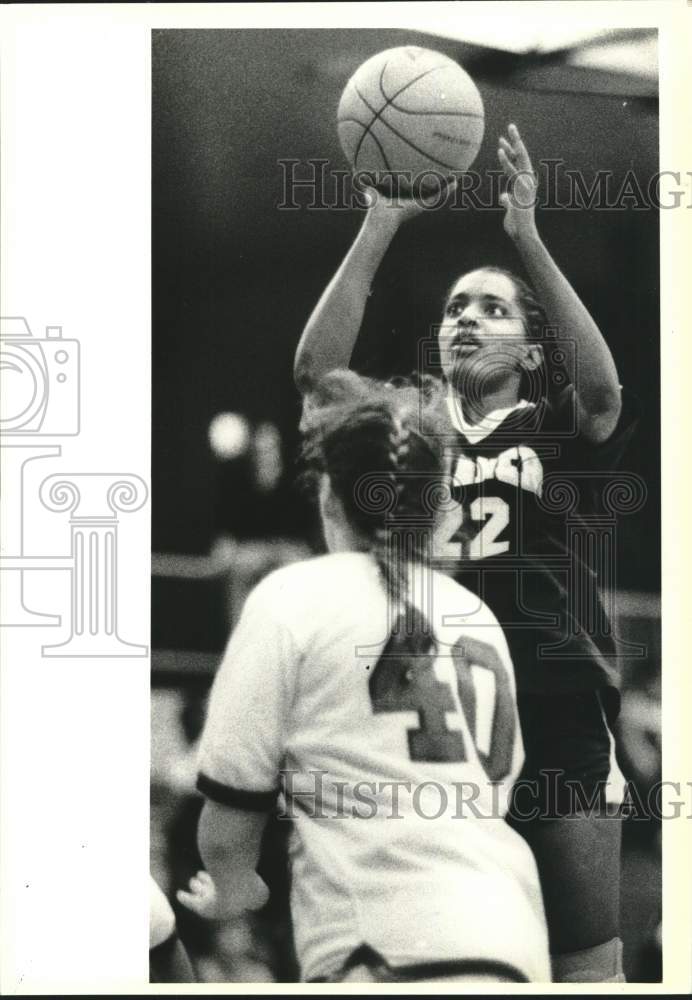 1988 Press Photo Shawn Martin, Wagner College Basketball, Vs St. Francis College - Historic Images