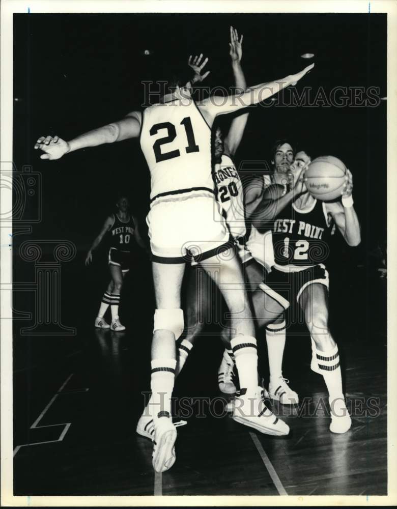 1979 Press Photo Basketball Players at Wagner Versus West Point Game- Historic Images