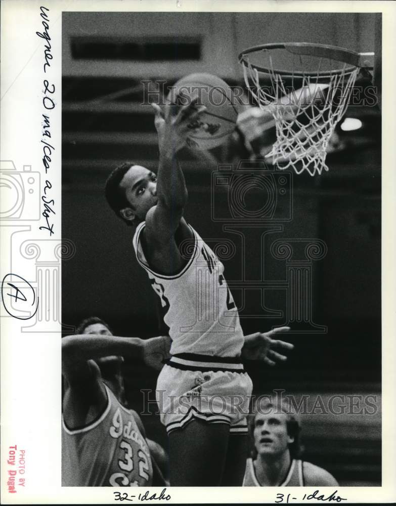 1984 Press Photo Wagner Basketball Player at Idaho Game- Historic Images