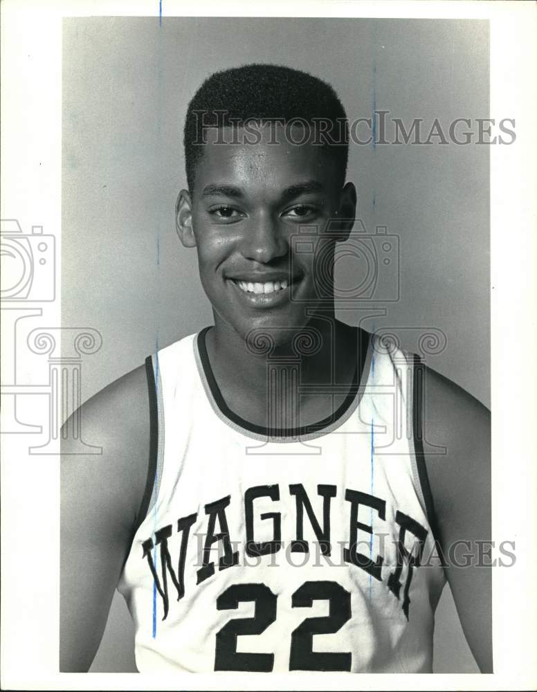 Press Photo Wagner College basketball player J.J. Lewis - sia31689- Historic Images
