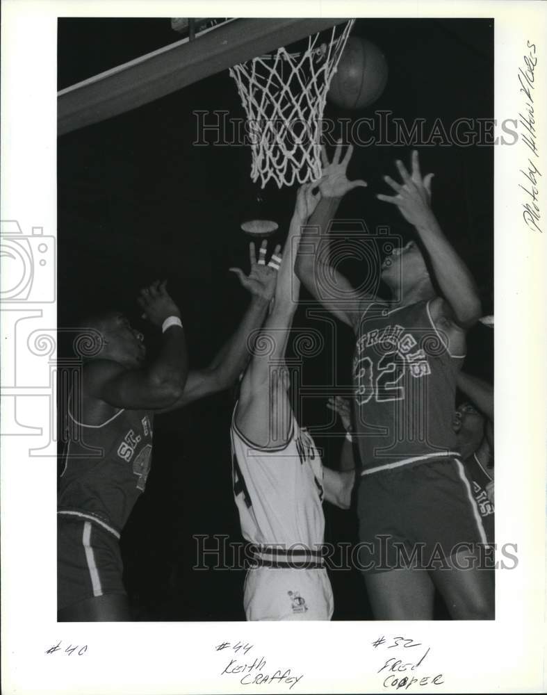 Press Photo Wagner College Basketball Game Action Versus St. Francis College - Historic Images