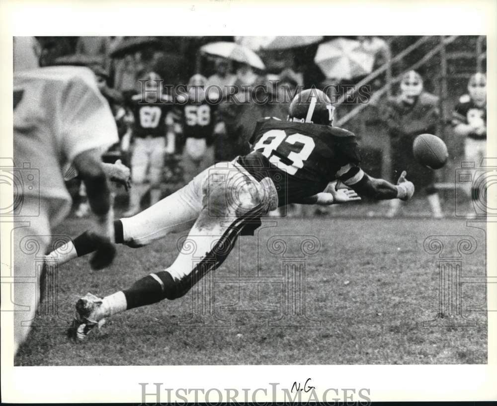 1985 Press Photo Wagner College Football Game Aciton - Historic Images