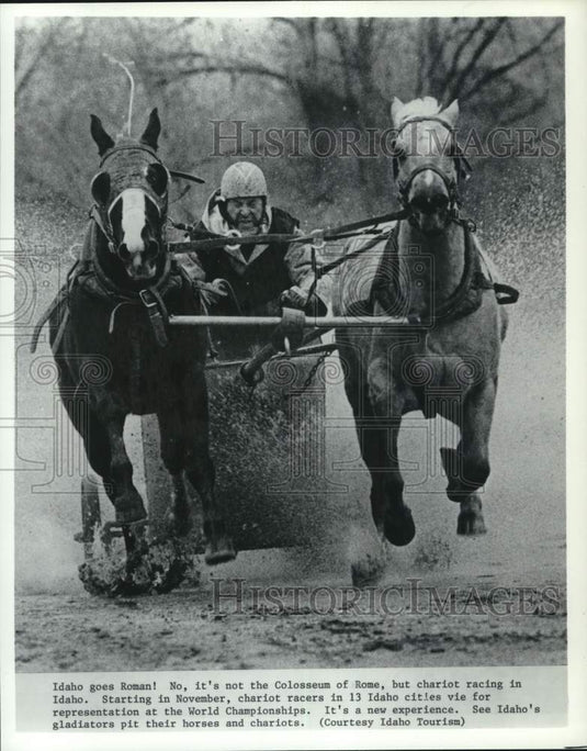 Press Photo Idaho Chariot Racer Vying for World Championships - Historic Images