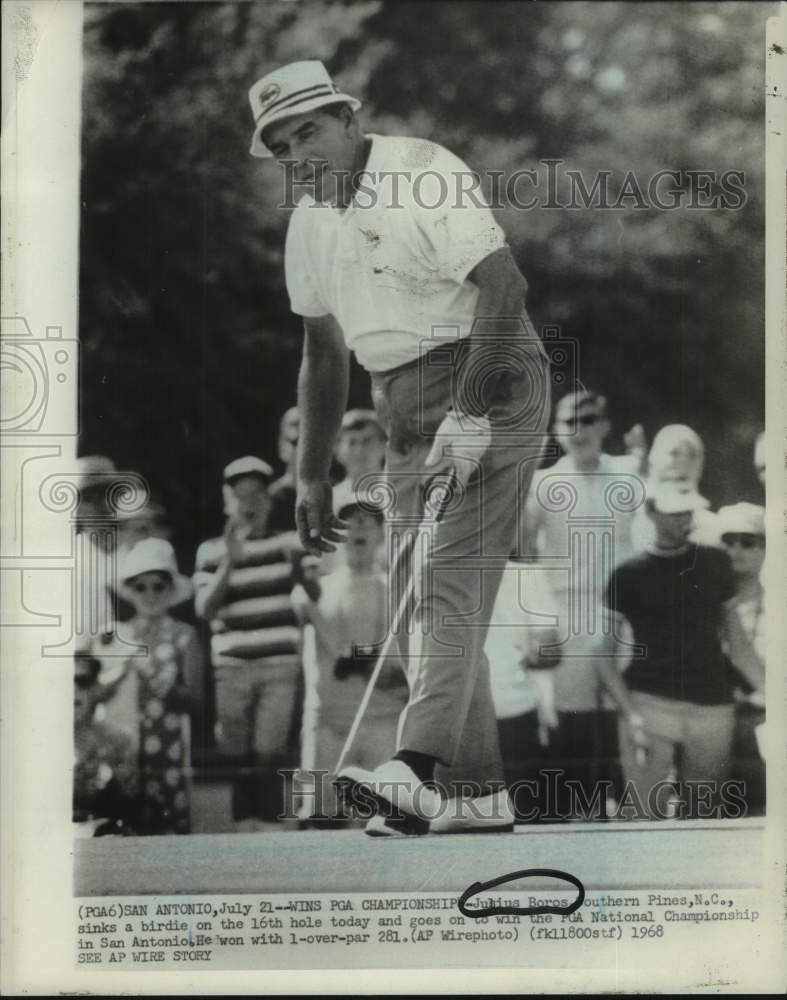 1968 Press Photo Golfer Julius Boros plays the PGA Championship in San Antonio - Historic Images