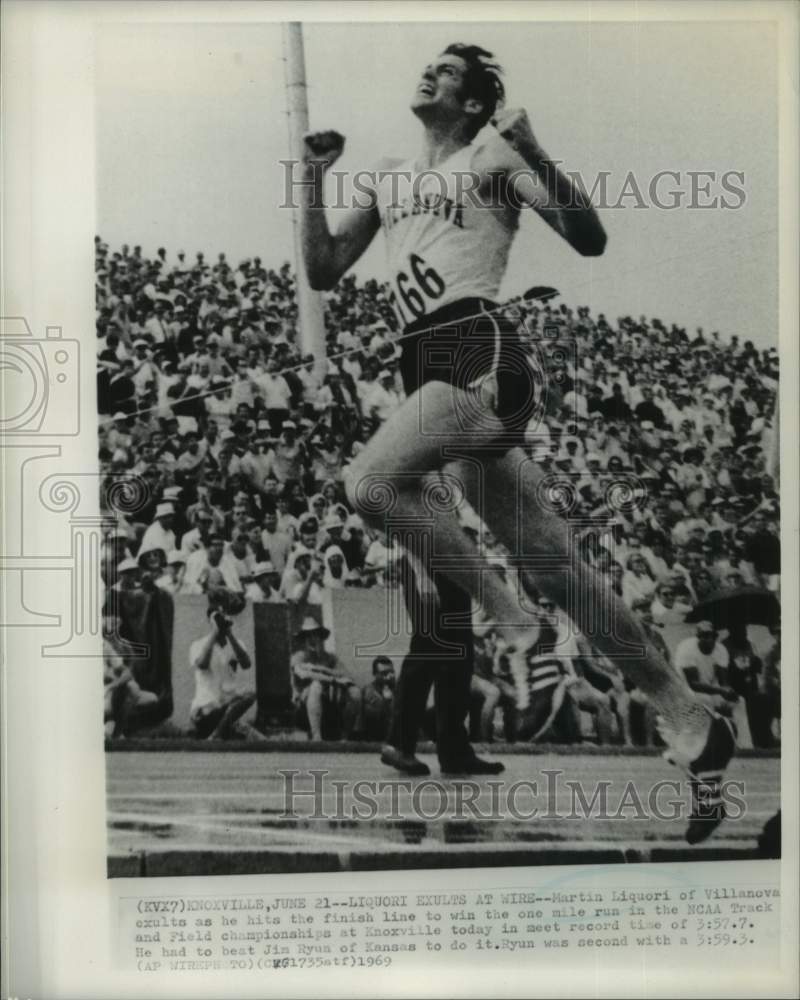 1969 Press Photo Villanova mile runner Martin Liquori at the NCAAs in Knoxville - Historic Images