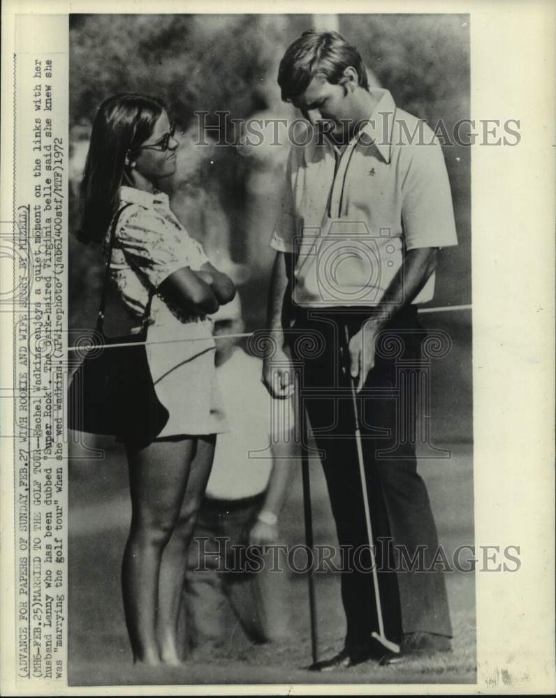 1972 Press Photo Golfer Lanny Wadkins and wife Rachel on a course - sis00815 - Historic Images