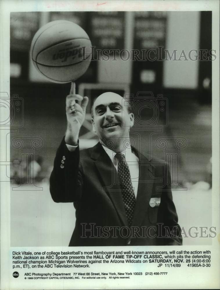 1989 Press Photo ABC Sports college basketball analyst Dick Vitale - sis00820- Historic Images