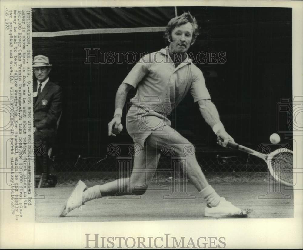 1972 Press Photo Tennis player Rod Laver plays the River Oaks event in Houston- Historic Images