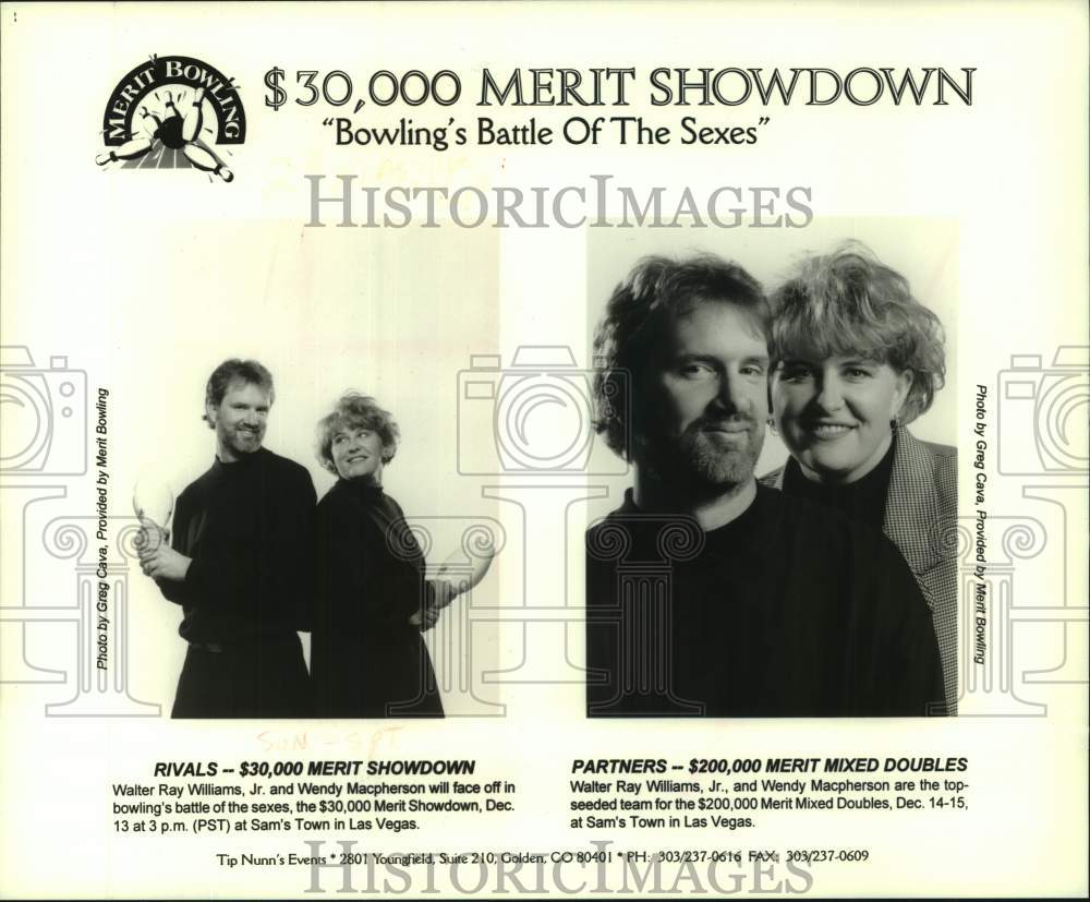 Press Photo Pro bowlers Walter Ray Williams Jr. and Wendy Macpherson - sis01261 - Historic Images