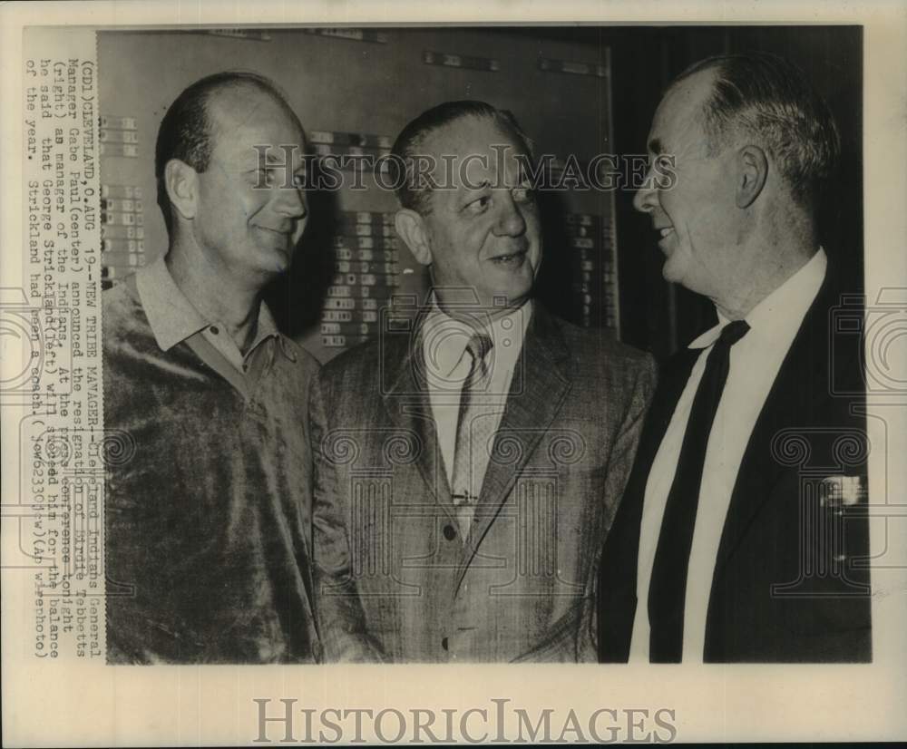 Press Photo Cleveland Indians baseball managers and general managers - sis01312- Historic Images