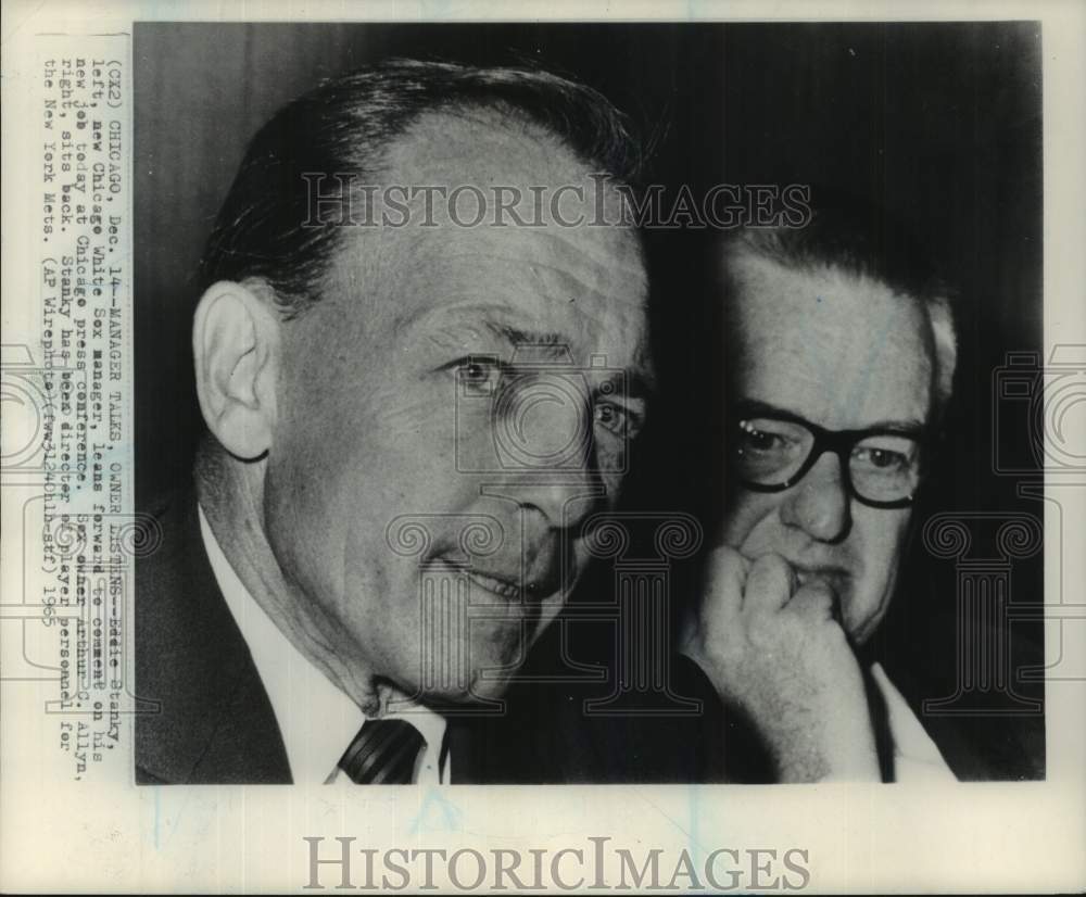1965 Press Photo Chicago White Sox baseball owner Arthur Allyn and Eddie Stanky - Historic Images