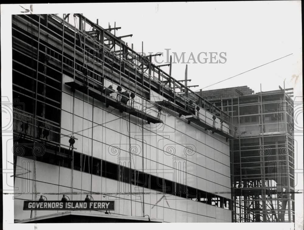 1955 Press Photo Governors Island Ferry Terminal Construction at South Ferry - Historic Images