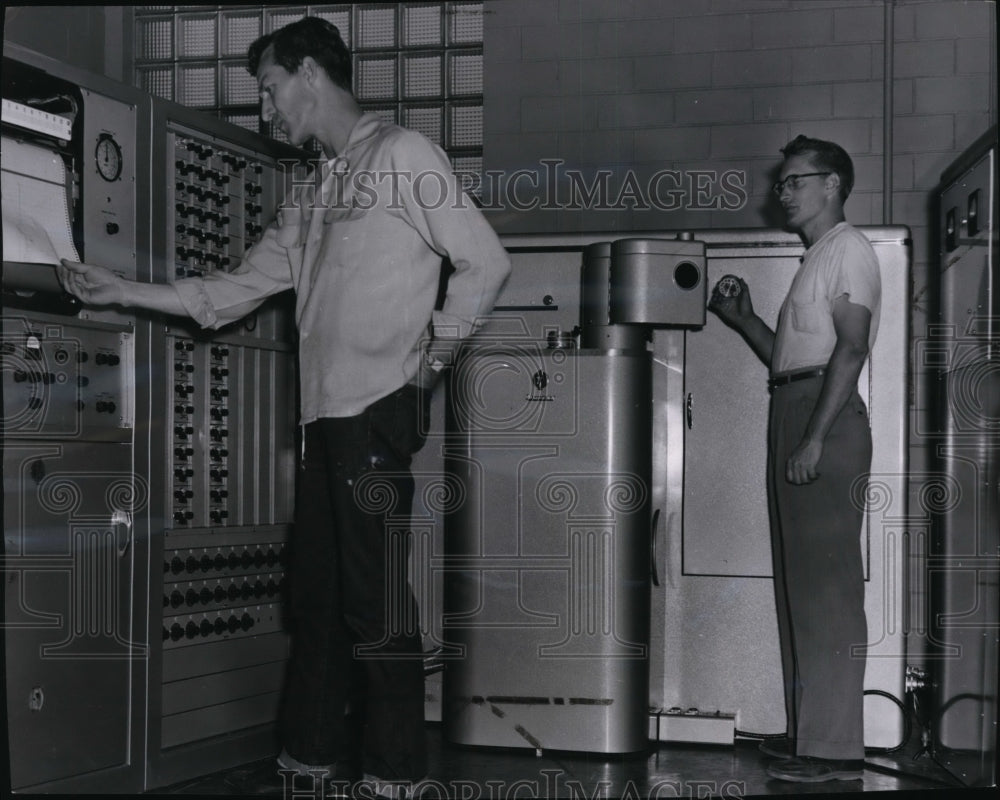 1955 Kaiser Aluminum Mead workers Norman Martin, Herbert Bensel - Historic Images