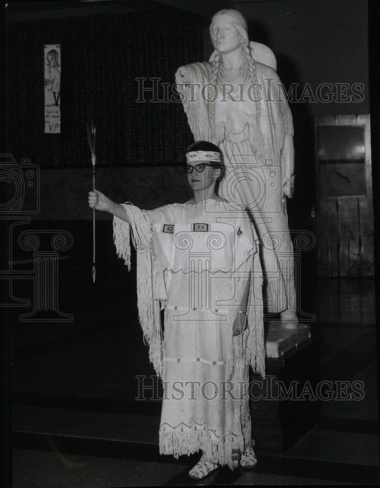 1958 Sally M. Aton of EWC, dressed as Sacajawea  - Historic Images