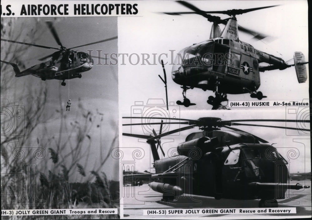 1969 Press Photo U.S. Force helicopters in Vietnam - Historic Images
