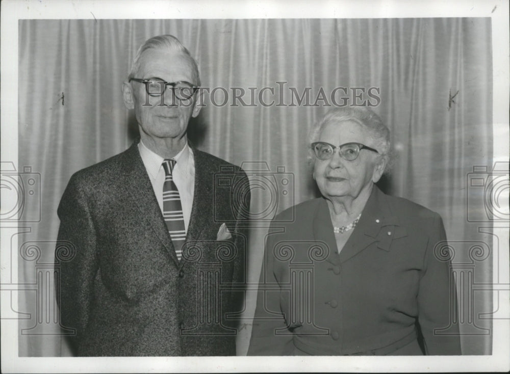 1957 Mr and Mrs R.O. Wollmuth Celebrate Wedding Anniversary - Historic Images