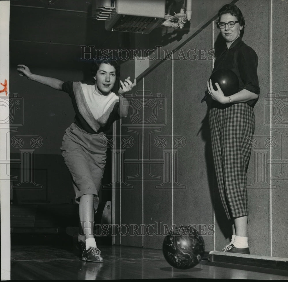 1956 Janet Nelson and Dolores Schonfeld high average tenpinner - Historic Images