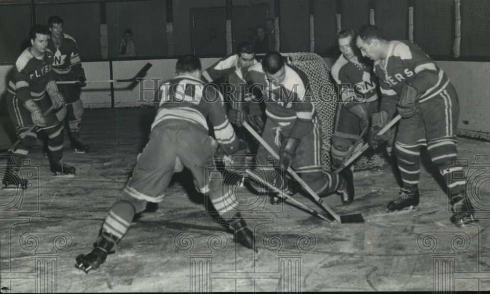 1957 Press Photo Hockey Action - spa33765-Historic Images