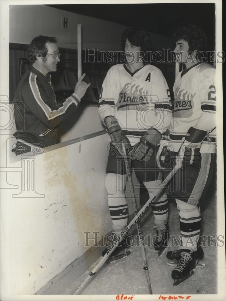 1976 Press Photo Hockey Spokane Flames Buddy Bodman, Kerry Blair &amp; Mike McGinnis- Historic Images