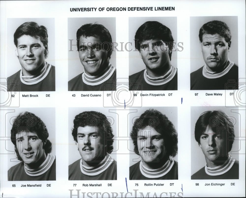 1987 Press Photo University of Oregon Defensive Linemen - spa35235-Historic Images