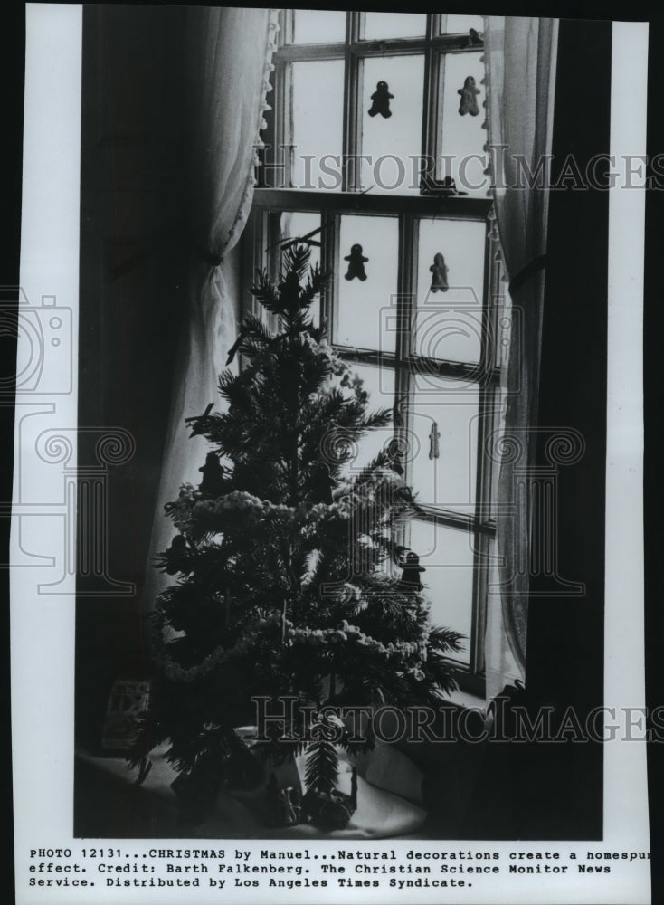1982 Press Photo Homemade Christmas decorations create a cozy, homespun effect - Historic Images