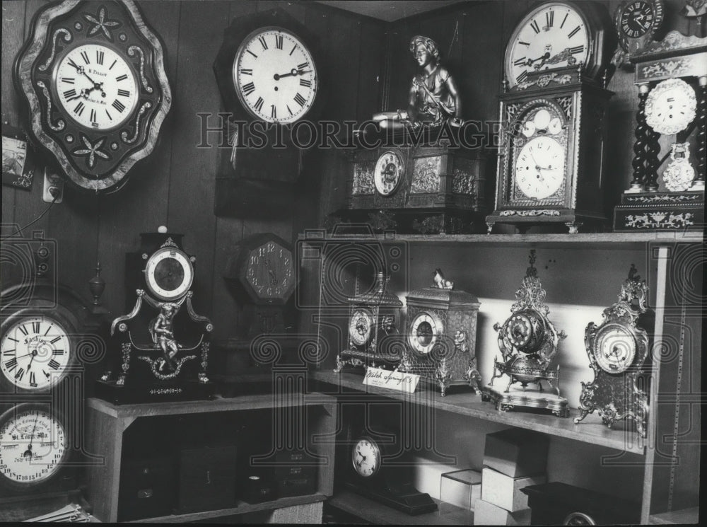 1974 Press Photo Clocks display at the Rosalia Museum - spa38039-Historic Images