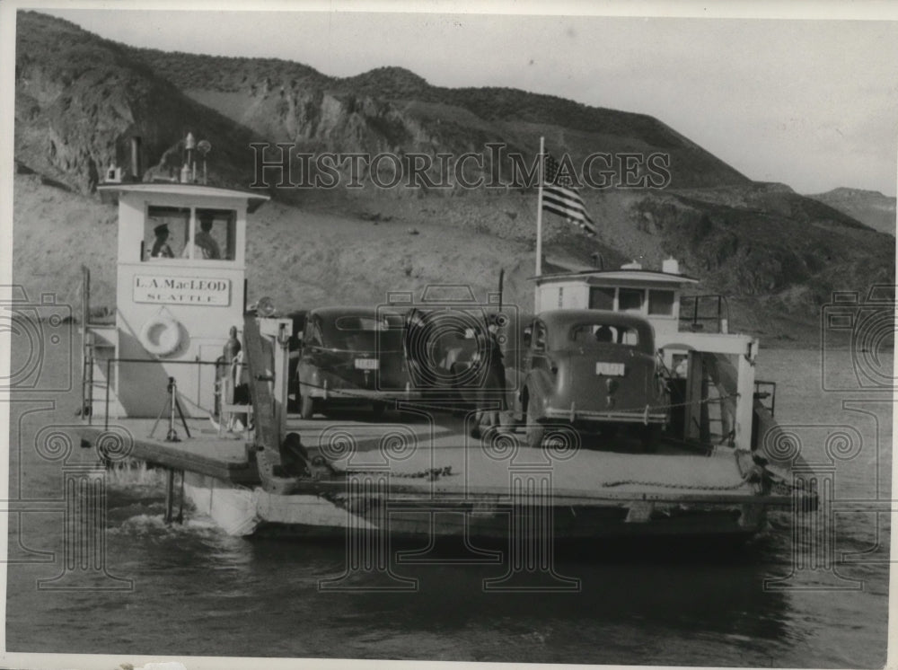1940 Keller Ferry with cars aboard  - Historic Images