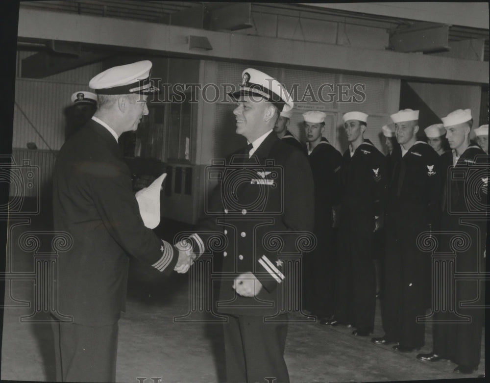 Lt JF Fox received citation from the Commander Seventh fleet-Historic Images