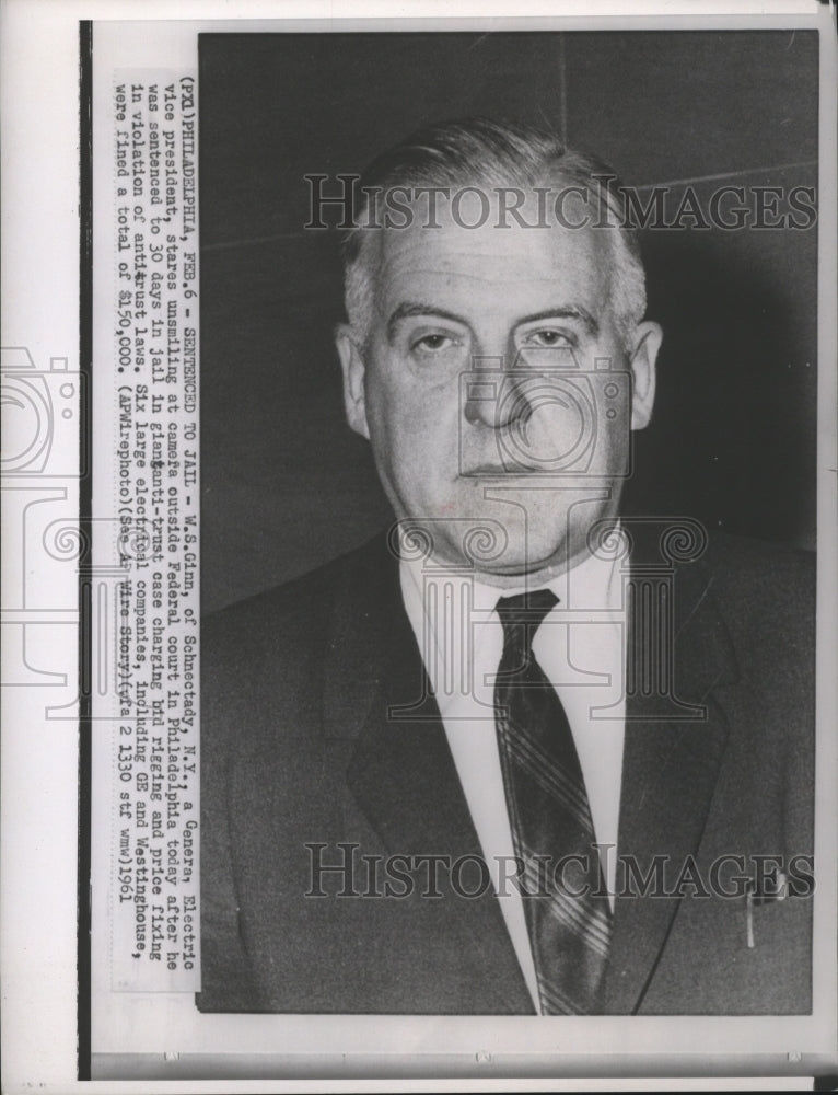 1961 Press Photo W.S. Ginn Vice President General Electric - Historic Images