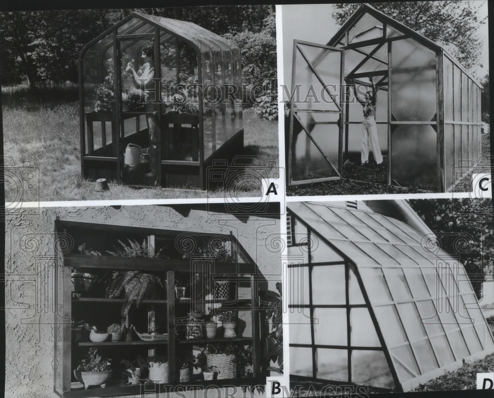 1979 Press Photo Different types of greenhouses - Historic Images