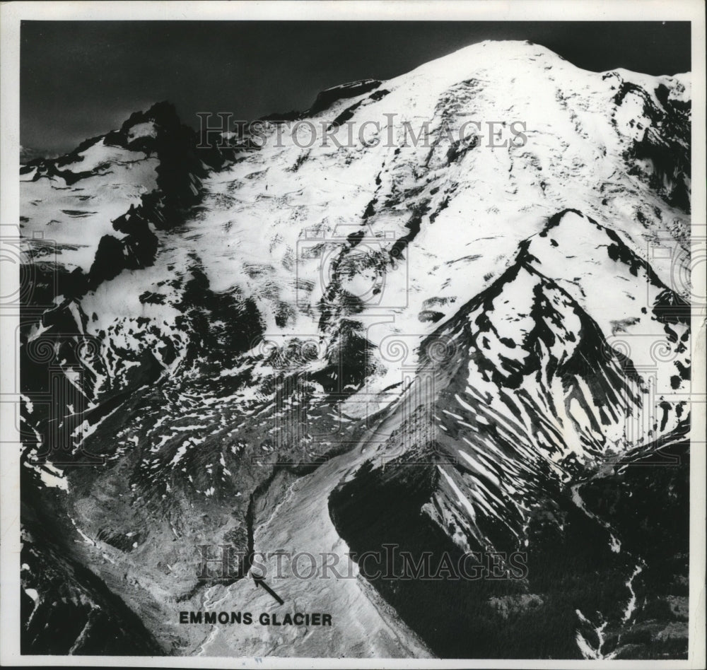 1974 Press Photo Emmons Glacier on Mt. Rainier. - spa56159 - Historic Images