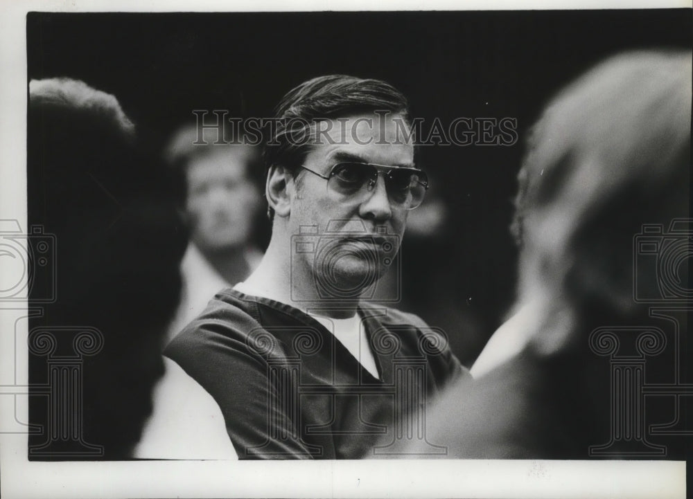 1984 Press Photo Judson McLevey, murder suspect shown at District Court hearing - Historic Images