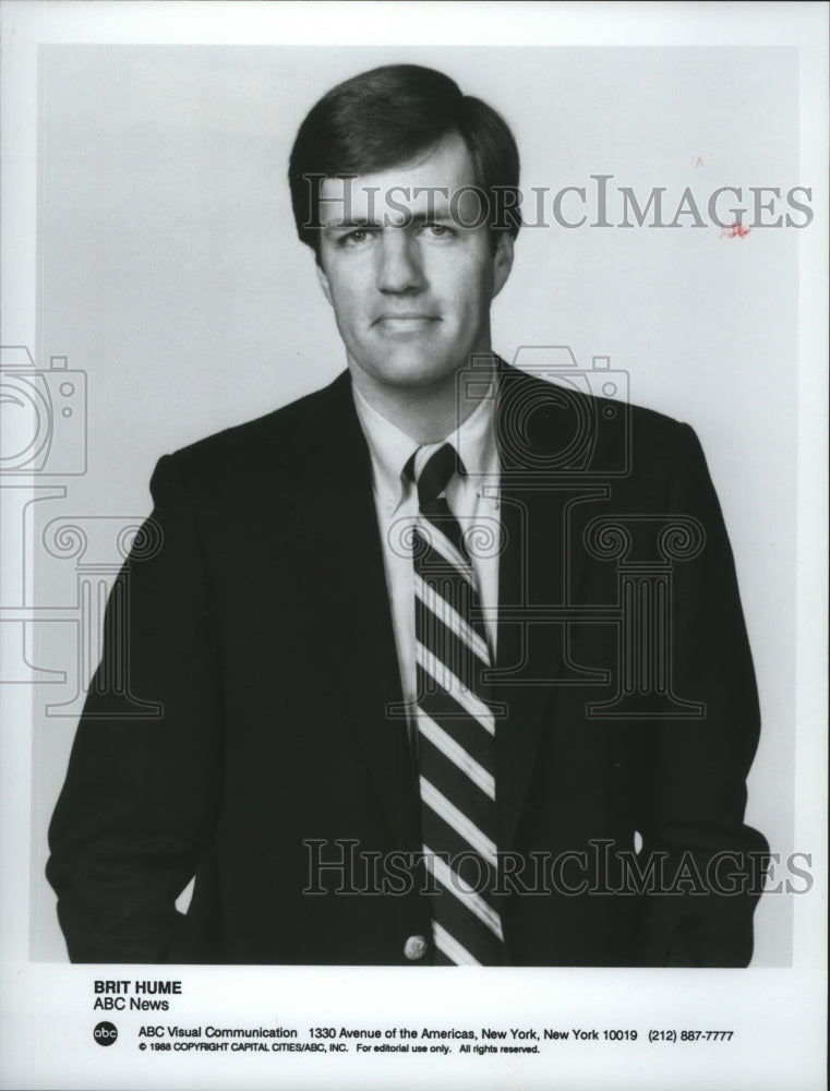 1988 Press Photo Brit Hume, News correspondent - spa58577 - Historic Images