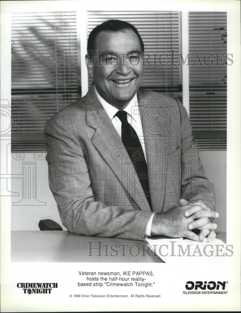 1989 Press Photo Ike Pappas, host of Crimewatch Tongiht - spa58604 - Historic Images
