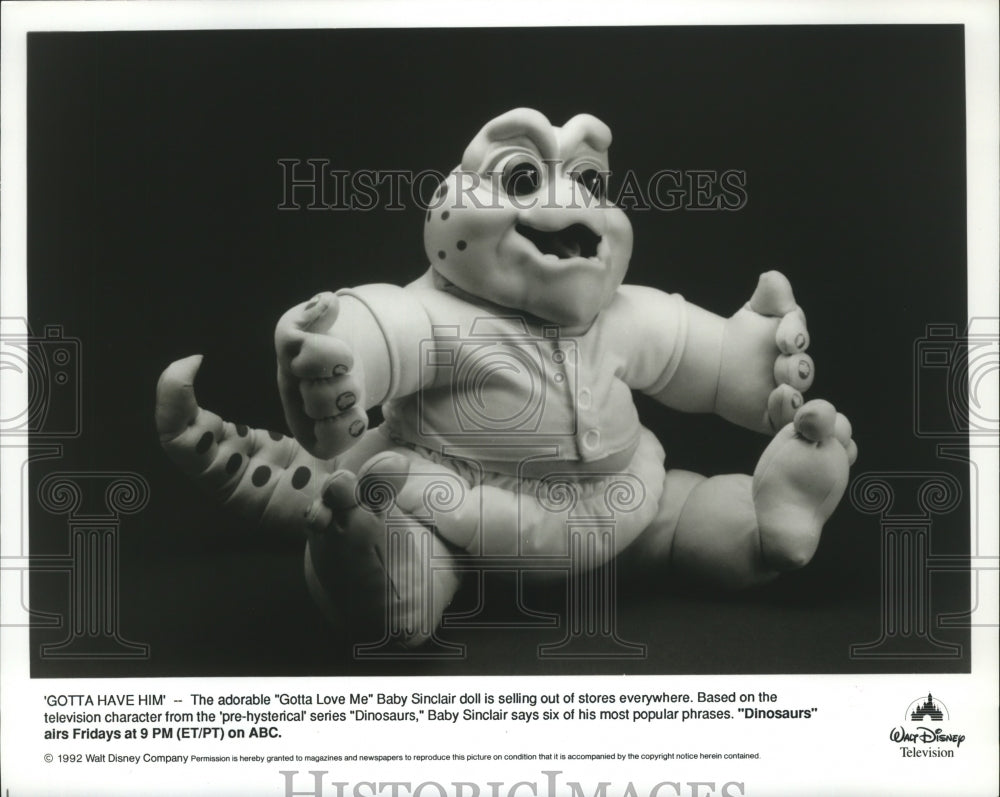 1992 Press Photo The adorable Gotta Love Me Baby Sinclair doll- Best seller - Historic Images