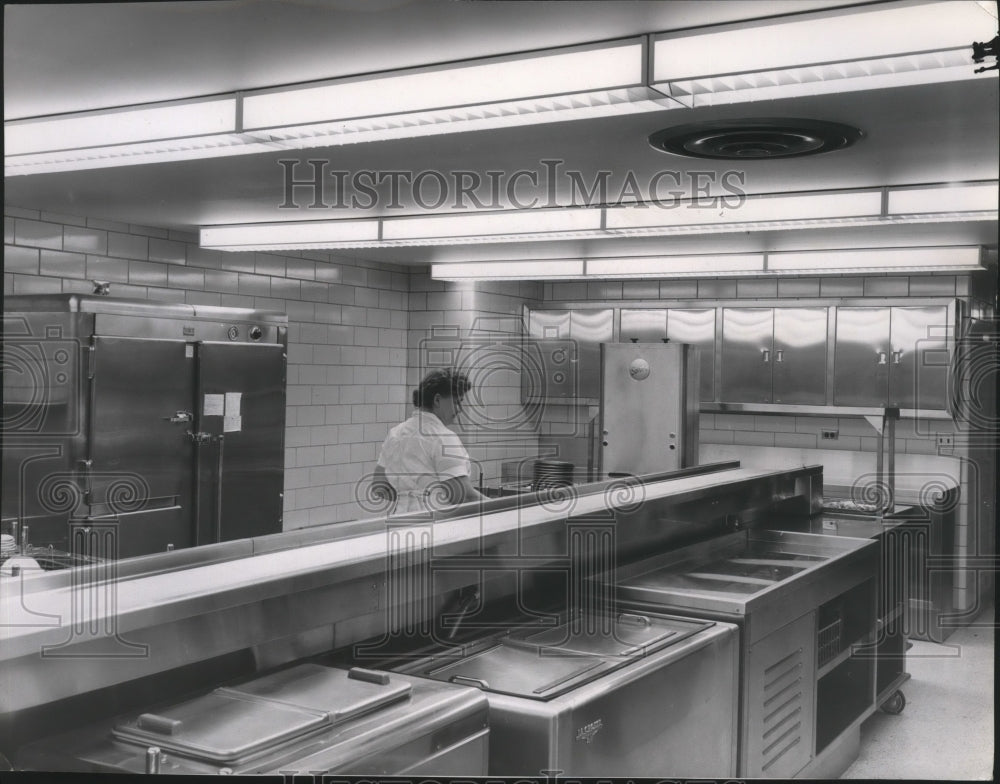 1961 Deaconess Hospital Kitchen showing tray line Historic Images