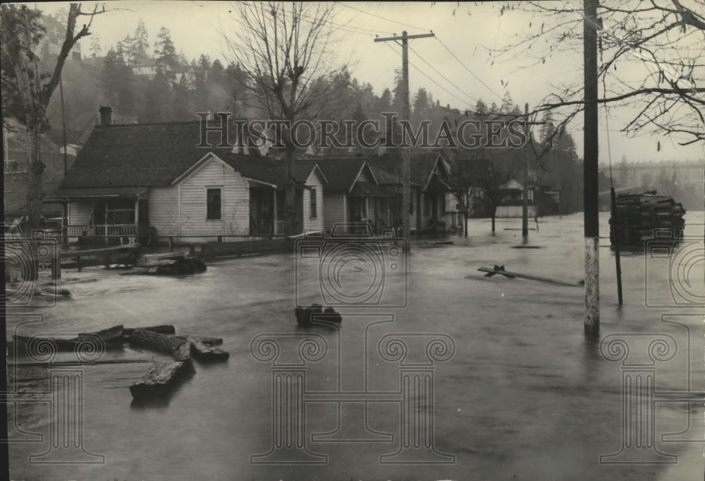 1933 Press Photo Peaceful Valley floods in Sprague, Washington - Historic Images