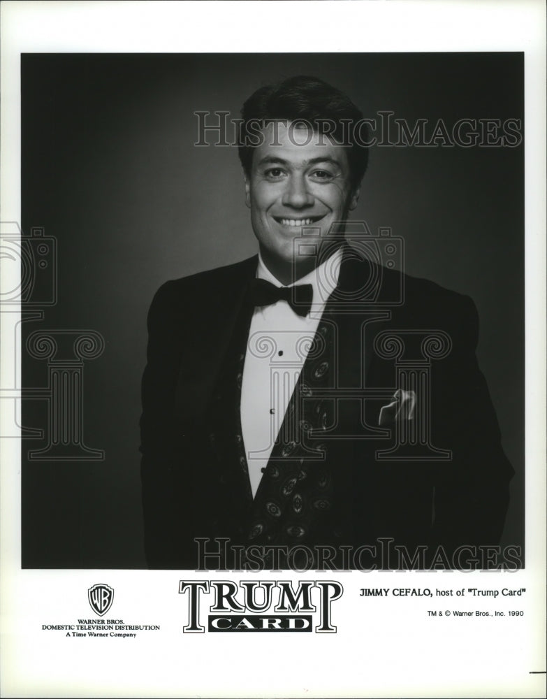 1990 Press Photo Jimmy Cefalo host of Trump Card - spa67496 - Historic Images