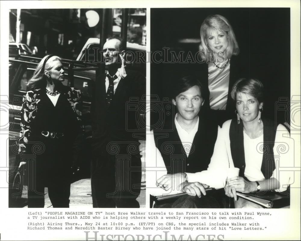 1990 Press Photo Journalists, Bree Walker hosts People Magazine on TV - Historic Images