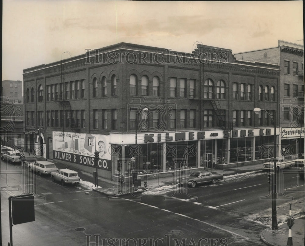1966 Press Photo Kilmer & Sons Hardware store building at Monroe & 1st