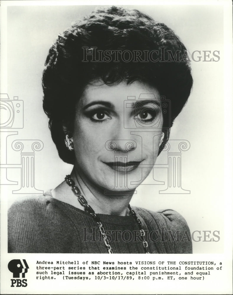 1990 Press Photo Visions of the Constitution host Andrea Mitchell - spa69957 - Historic Images