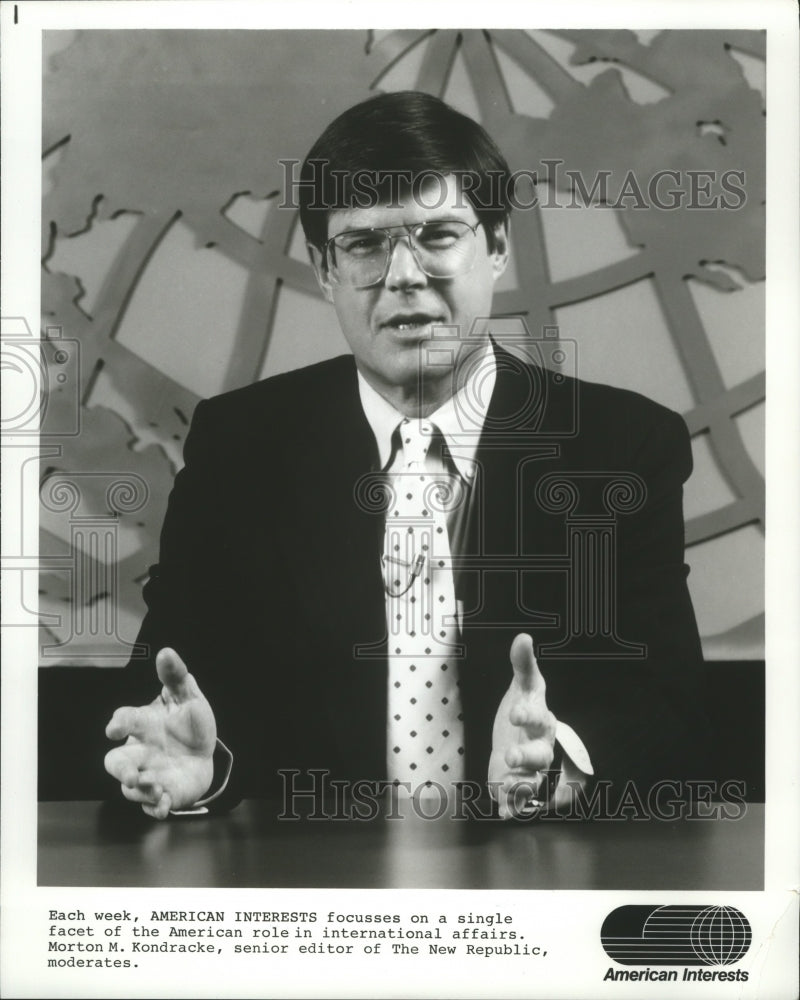 1987 Press Photo Morton M Kondracke, senior editor of the New Republic - Historic Images