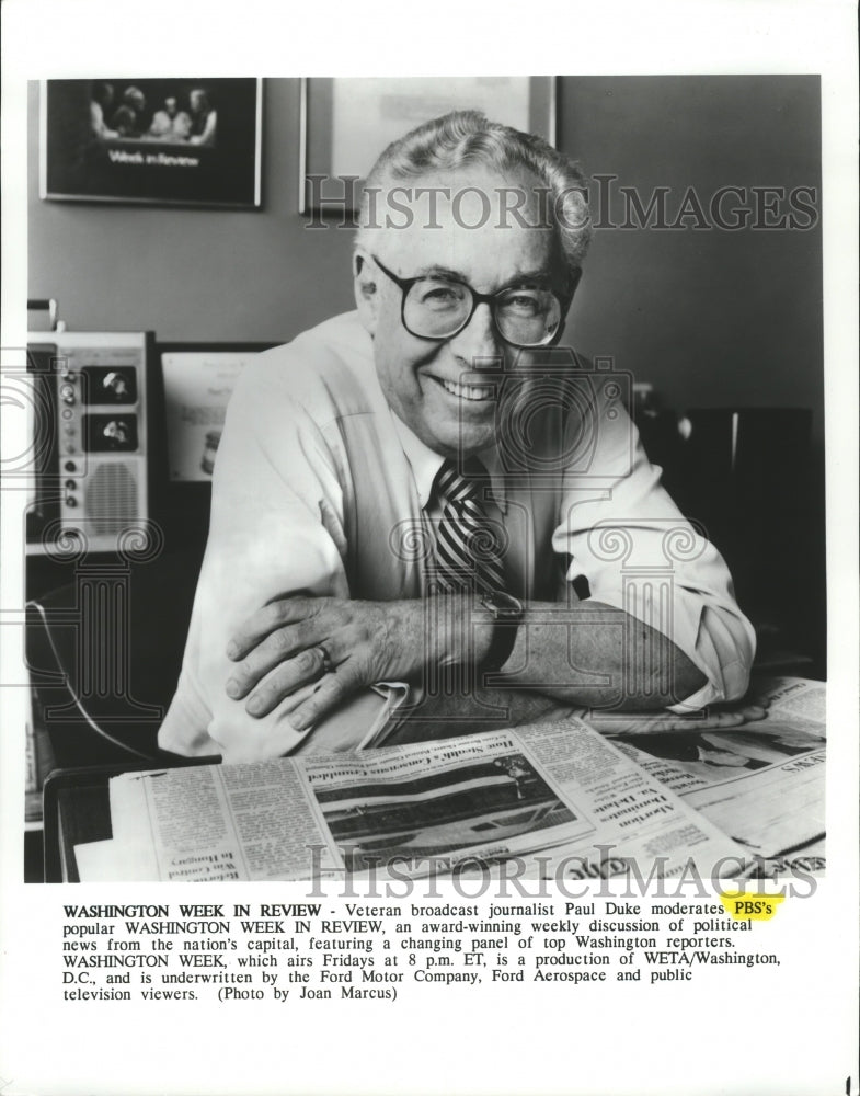1990 Press Photo Journalist Paul Duke of the Washington Week In Review