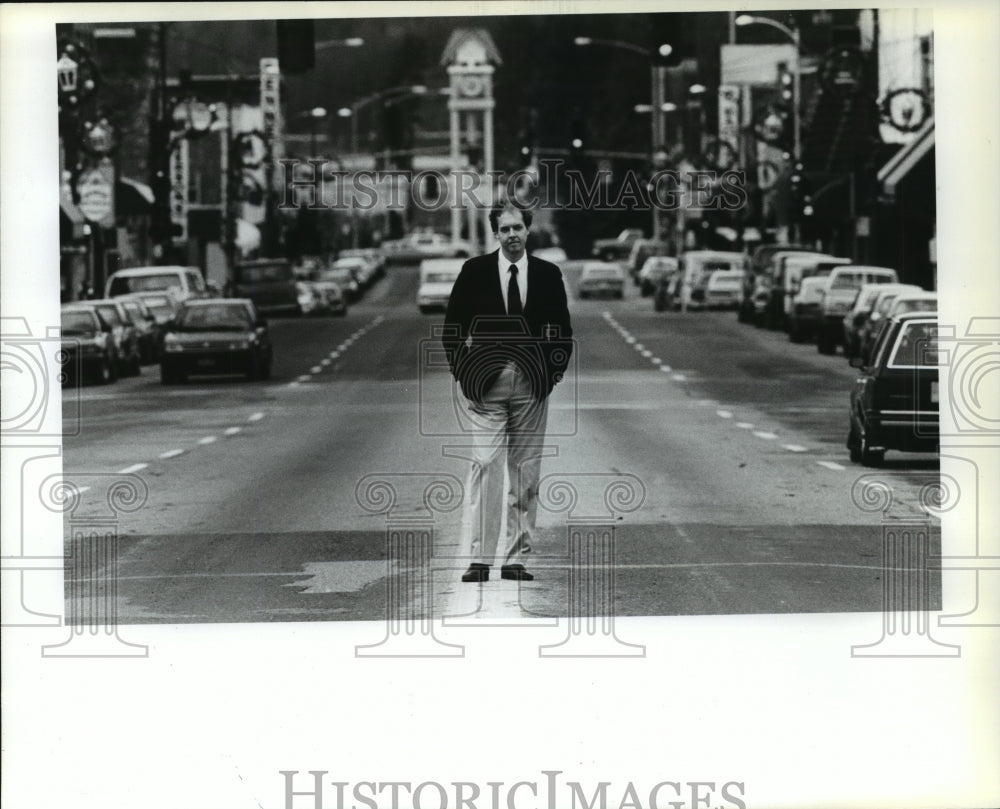 1987 Press Photo Brad Jordan, Coeur d'Alene, helping spearhead revitalization. - Historic Images