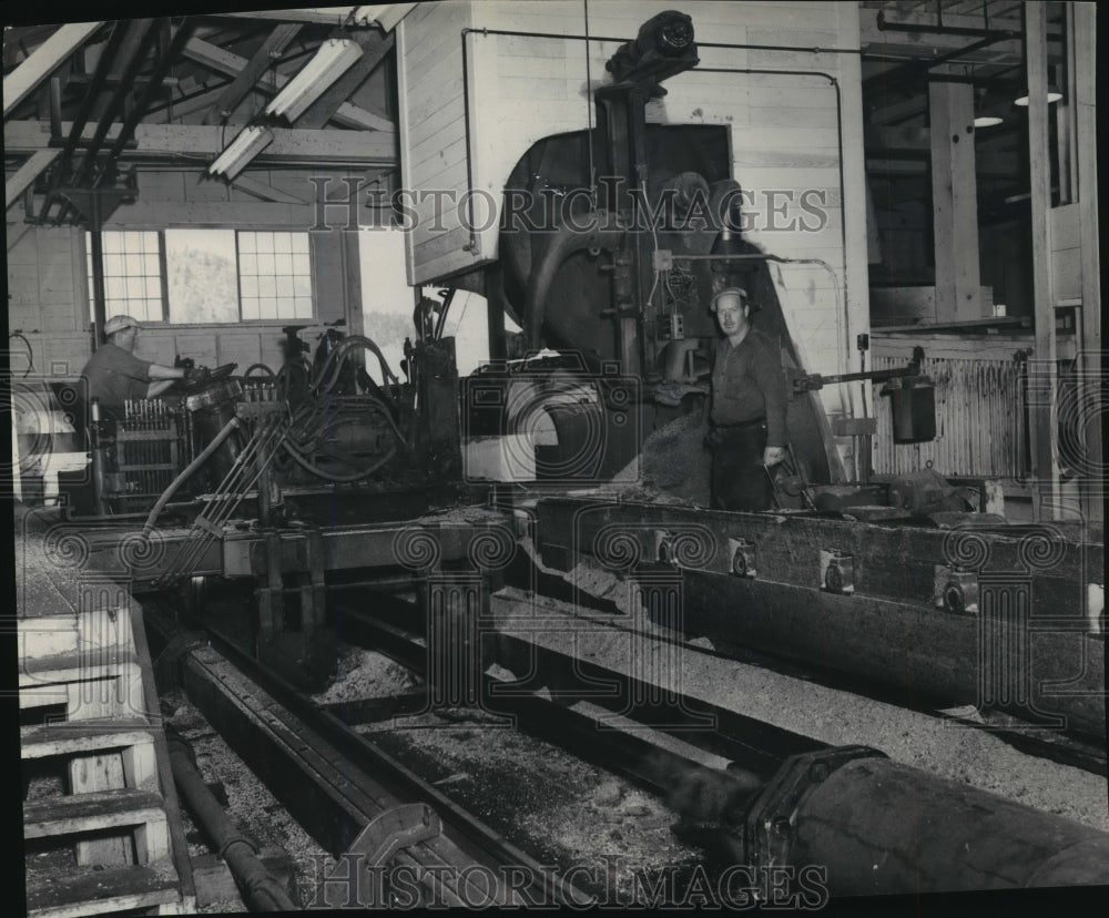 1975 Press Photo A millworker at a Lincoln lumber company spa71007