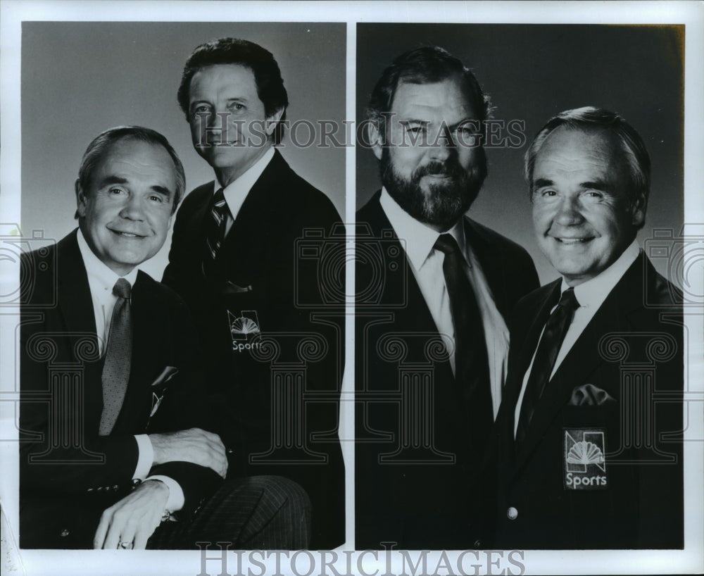 1986 Press Photo Dick Enberg and Al McGuire-popular basketball anoouncers - Historic Images