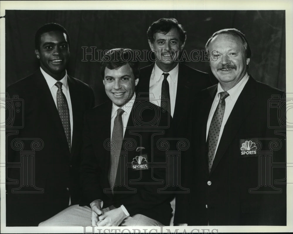 1986 Press Photo Ahmad Rashad, Paul Maguire, Frank DeFord-NFL casts - spa71957 - Historic Images